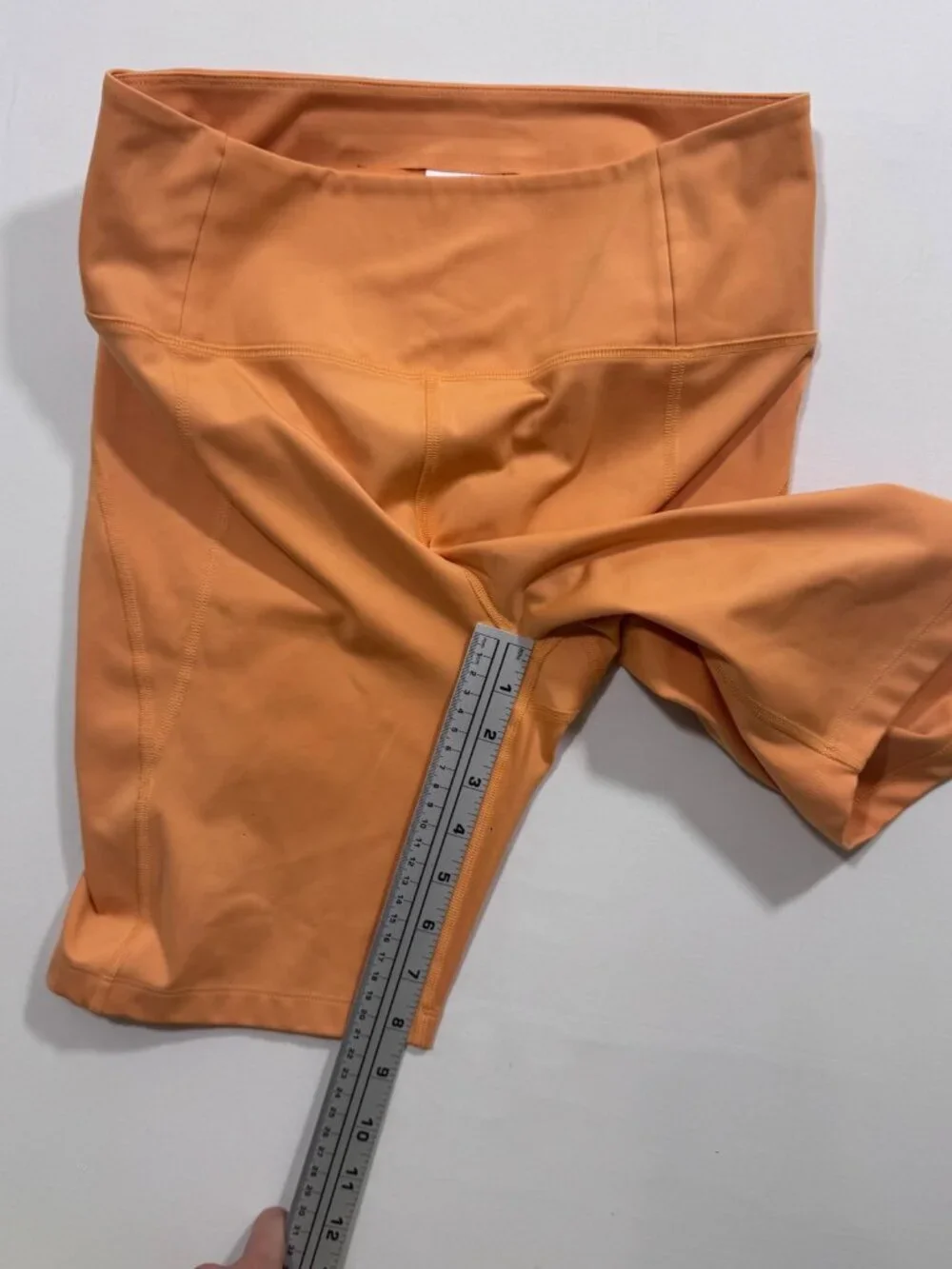 Girlfriend Collective High-Rise Bike Short Orange Recycled L Athletic Workout